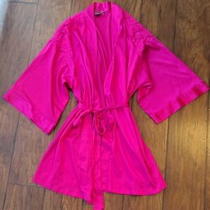 Victorias Secret Pink Satin Robe